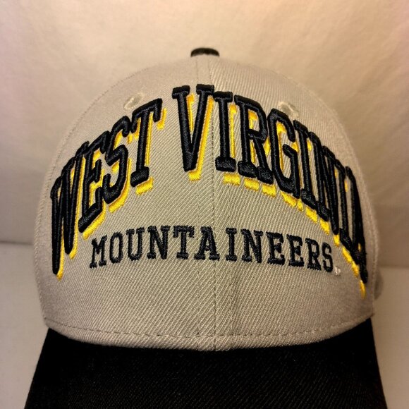 WVU West Virginia Mountaineers Cap Hat New Era Fitted Large XL Stretch Gray - Picture 3 of 14